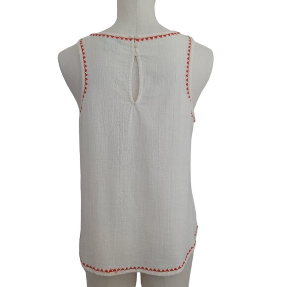 Lucky Brand Top Embroidered Tank Boho Colorful Cotton Womens Medium - Picture 10 of 12